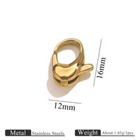Boucle mousqueton en acier inoxydable titane inaltérable, boucle à ressort en forme de cœur, accessoires de tête de bouton pour bijoux de bracelet DIY