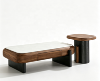 Ensemble de tables basses modernes en bois avec rangement créatif – Mobilier