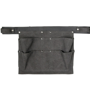 Canvas <b>Tool</b> Waist <b>Bag</b> 5-9 Pockets Adjustable Strap Mud Color <b>Tool</b> Storage Belt For Workshop Use - Product Image 2