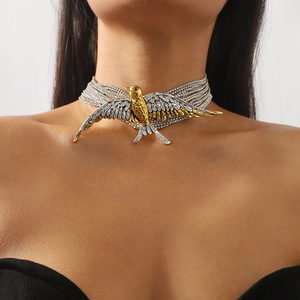 Fashion <b>Statement</b> Bird Crystal <b>Necklace</b> Multi Layer Swallow Shaped Rhinestone Tennis Chain <b>Necklace</b> for Women - Product Image 1