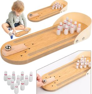 Bảng Top Mini Bowling Trò Chơi Thiết Lập Bằng Gỗ Bảng Top Mini Bé Người Lớn Ngón Tay Thép Bóng Hội Đồng Quản Trị Trò Chơi Cho Nam Giới Phụ Nữ Trẻ Em Thanh Thiếu Niên - Product Image 4