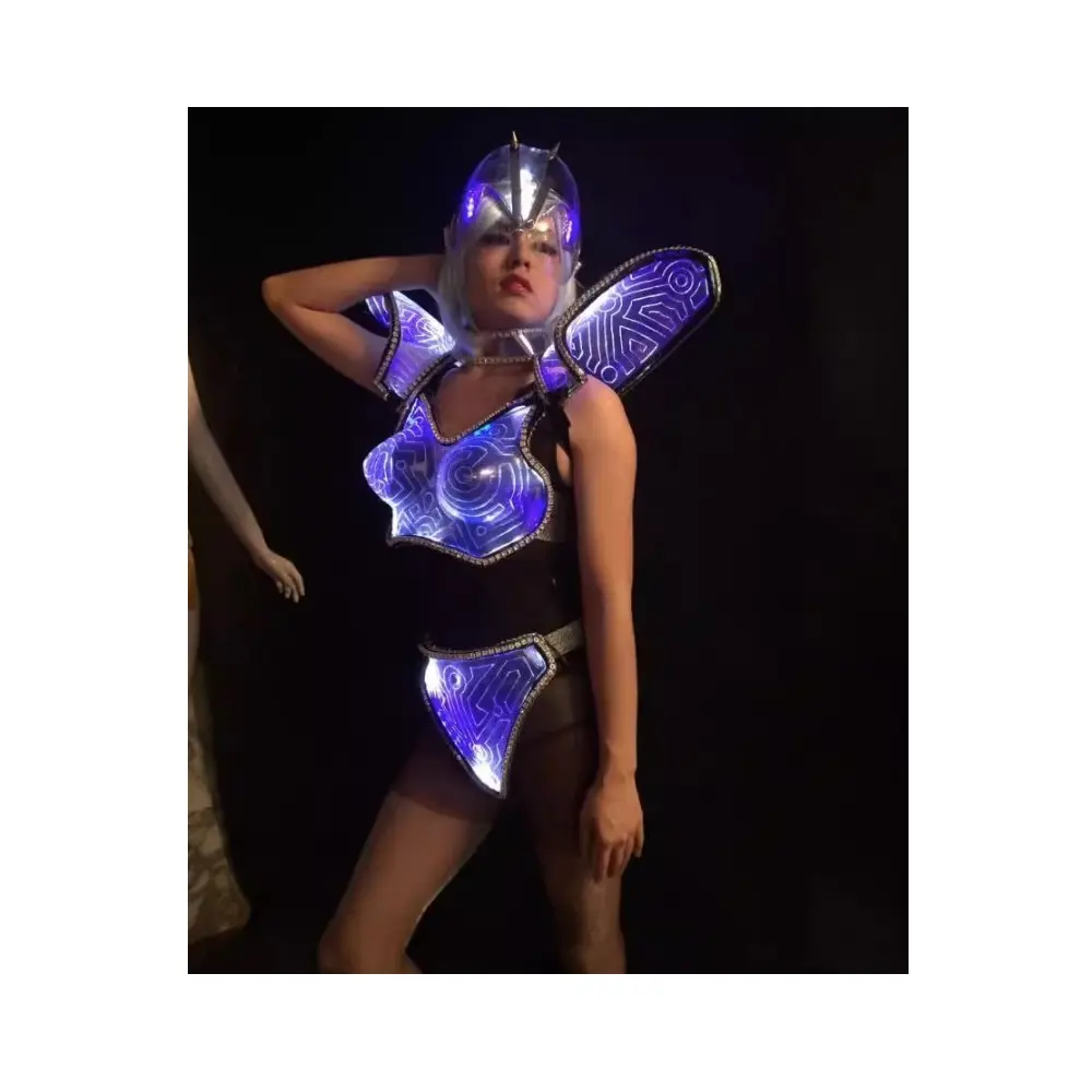 Led Gogo Danserspak Voor Feest Led Bikini Led Bh Carnaval Festival Nachtclub Bar Meisje Sexy Jurk Rave Doek Voor Prestaties