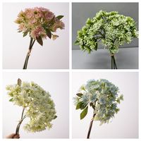 Rangkaian Bunga Tiruan Buatan Tangan 3 Cabang Model Lace Flower, Rumput Kecil Segar untuk Dekorasi, Alat Peraga Pemotretan dari Plastik