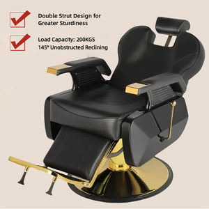 Hafif Lüks Modern Çelik Çerçeveli Berber Koltuğu, Yüksek Değerli Salon Mobilyası, Ayarlanabilir Yatarlı Altın Kaplama Çevre Dostu Berber Koltuğu - Product Image 4