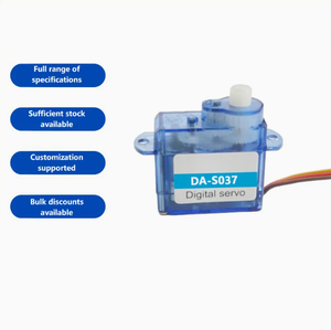 Servomotor digital DA-S037 con carcasa transparente azul y cable de tres hilos para robótica y proyectos de bricolaje - Product Image 2