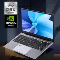 Ordinateurs portables de jeu Geforce MX450 Video Card Office Study Notebooks 11th Gen Intel I7 32GB RAM + 2TB M.2 Type-C DP Metal