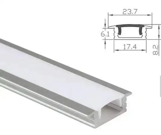 Profil de bannière extérieure 1m 2m 3m profil en aluminium pour bande d'éclairage LED profil LED léger en aluminium à encastrer mince