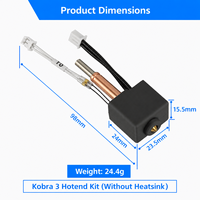 Kit Hotend d'imprimante 3D en gros, buse de 0,4 mm avec/sans dissipateur thermique, laiton et acier trempé, pour Anycubic Kobra 3 / 3 Combo
