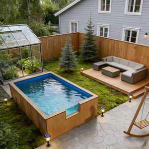 Conception de piscine tropicale avec des palmiers et des formations rocheuses, caractéristiques aquatiques de la piscine - Product Image 5