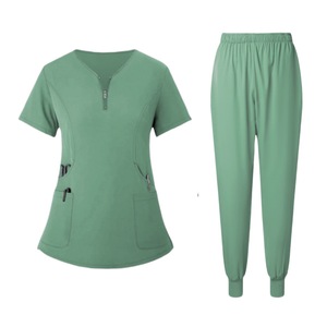 Women's <b>Scrub</b> <b>Set</b> Moisture Wicking Knitted Hospital Uniforms Split <b>Set</b> For Nursing And Medical Use - Product Image 1