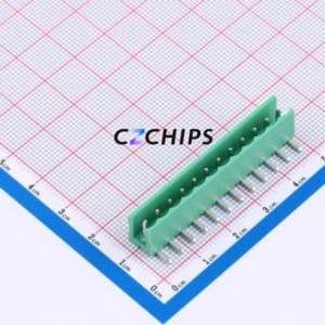 MXHT396R-3.96-12P-GN01-Cu-A Plug-in Terminal Block Bent Lead Through Hole,P=3.96mm Board-to-Board / Socket - Open 1x12P 3.96mm - Product Image 1