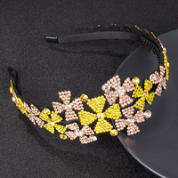 Aksesori Pita Rambut Gadis Berlian Imitasi Bling HX-088 Kristal Halus Liburan Pernikahan Ikat Kepala Berlian Wanita