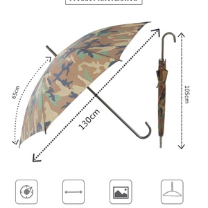 Custom Logo <b>J</b>-Shaped Wooden Handle Double-Duty Reversible Umbrella with Fiberglass Frame Semi-Automatic Opening All-Season Use - Product Image 4