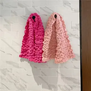 Japanese style no twist yarn cotton spandex elastic bubbles sports neck face hand bath towel
