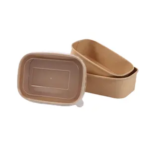 Bán buôn Vòng salad container dùng một lần giấy bao bì thực phẩm giấy gạo nước Bát giấy trắng Bát để bán