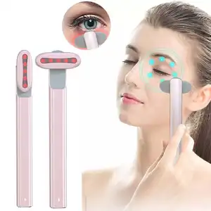 Top Quality 4-in-1 Sola Wave Eye Massager Skincare Wand With Red Light Therapy Fatigue Relieve For Wrinkle Remove