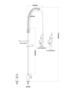 Pistolet de pré-évier industriel haute pression pour cuisine de restaurant - Product Image 2