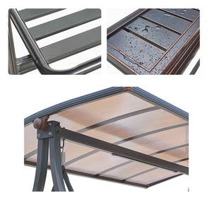 Mobilier d'extérieur de haute qualité balançoire jardin Patio balcon <span class=keywords><strong>4</strong></span> <span class=keywords><strong>places</strong></span> toit extérieur métal patio balançoires lit - Product Image 4