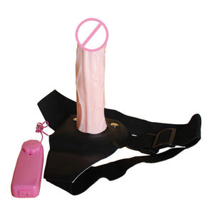 Verstelbare leren slipje, gepassioneerde <span class=keywords><strong>strapon</strong></span> met vibrerende penis en riem, seksspeeltje, strap-on dildo voor vrouwen en lesbiennes - Product Image 1