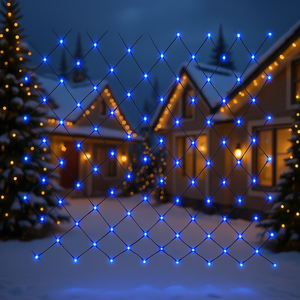 Moderna Rete Luminosa LED Blu 3m x 2m per Decorazioni Esterne di Capodanno - Product Image 2