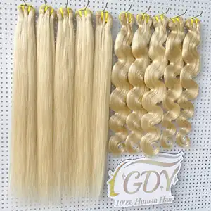 Russian Free Sample Raw Wefted Human Hair Extensions 613 Blonde Bundles with Frontal Hair Weave Distributors