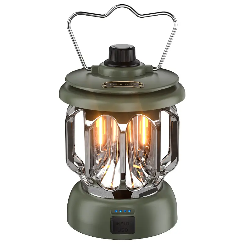 Retro vintage rechargeable camping light emergency lantern