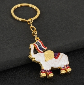 Porte-clés mousqueton élégant en acier inoxydable UV, motif éléphant thaïlandais, accessoire de sac, cadeau de voyage, couleur - Product Image 5
