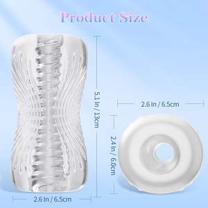 Abanney Mannelijke Masturbator TPE Materiaal 3D Realistische Textuur Spirale Tunnel Stroker voor Volwassenen & Koppels (Transparant) - Product Image 5