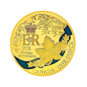Pièce commémorative en émail métallique personnalisée d'usine, 12 ans, <span class=keywords><strong>Elizabeth</strong></span> II, 90e anniversaire, médaille plaquée argent et or - Product Image 1