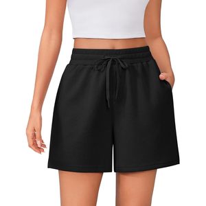 FOXA Womens Athletic Sweat Shorts High Waisted <b>Drawstring</b> With Pockets Soft Comfortable Casual Lounge Shorts - Product Image 1