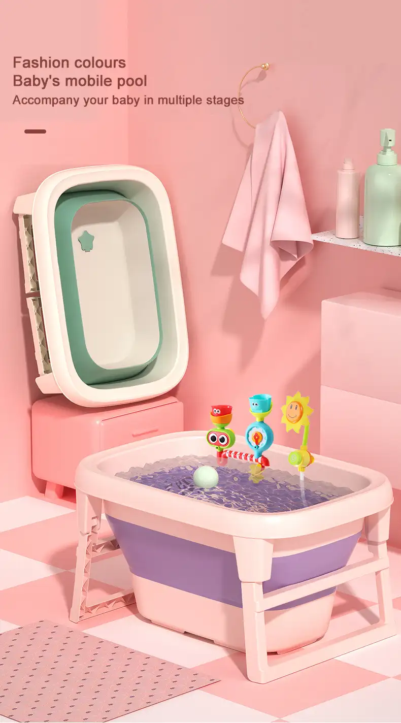 Детская большая Складная Ванна, портативная пластиковая детская Ванна для дома, утолщенная ванна для новорожденных, ванна для мытья домашних животных