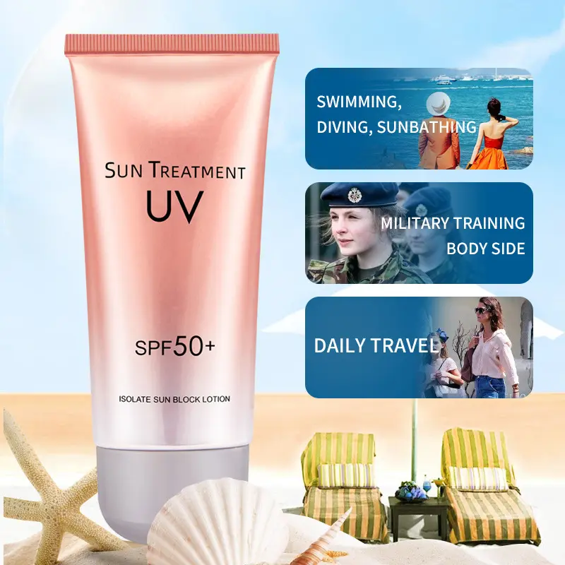 栄養オーガニック日焼け止めSPF50ボディフェイスさわやかなアイソレーションUVプロテクション防水ミリタリートレーニング肌に潤いを与えます