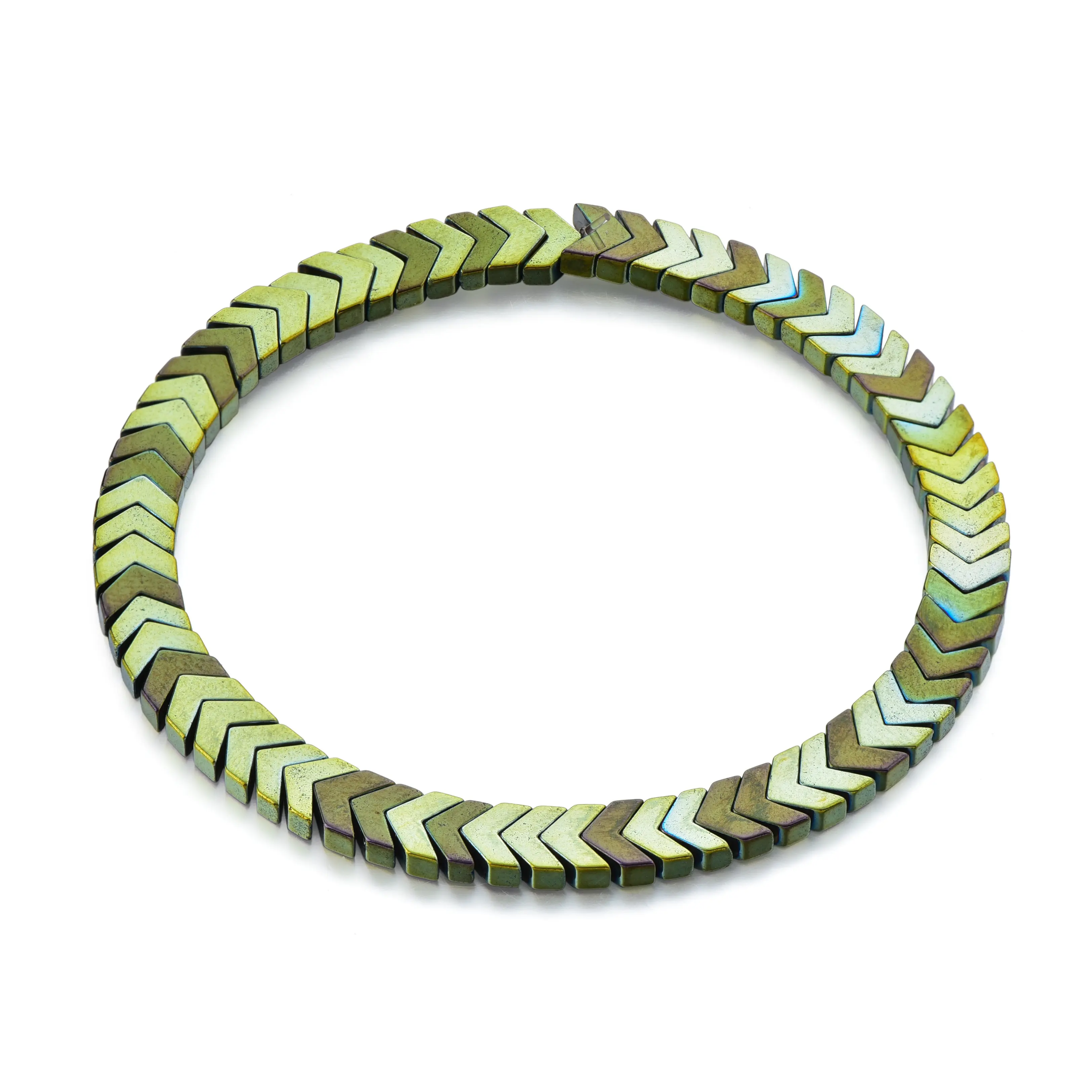 Longway pulseiras personalizadas com pedra de hematita em v, coloridas em formato de v, para homens e mulheres