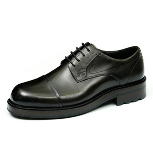 Chaussures Derby carrées de luxe sur mesure pour hommes en cuir véritable respirant, antidérapantes et désodorisantes pour mariages et affaires - Product Image 1