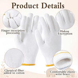 Gants de travail de sécurité en coton tricoté et polyester, vente en gros d'usine, pas chers - Product Image 2