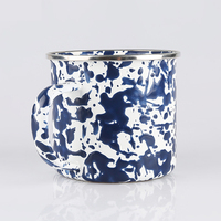 Vente en gros de haute qualité, impression de logo, tasse en émail personnalisée, tasses en émail marbré imprimé, tasse à café