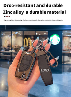 Étui de clé en cuir de qualité supérieure, cadre en métal chromé, coque de clé de voiture, 2 3 4 5 6 boutons, anti-rayures, pour Toyota Hilux, housse de clé en métal
