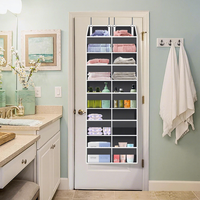 Organisateur de placard suspendu pliable avec poches latérales, crochets robustes, pour armoire, salle de bain, chambre, sacs, en tissu non tissé
