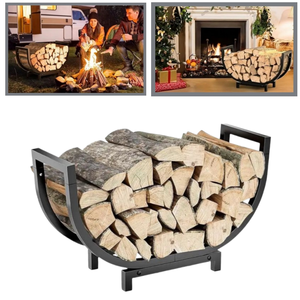 Firewood Rack Outdoor and Indoor Firewood Storage Double Coated Fire Wood Organizer Waterproof Rustproof Stable <strong>Log</strong> <strong>Holder</strong> - Product Image 1
