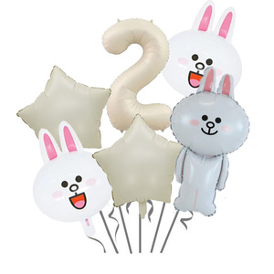 Set di Palloncini in Alluminio a Forma di Orso Cartoon <span class=keywords><strong>con</strong></span> Numeri, Ecologici e Durevoli, Decorazione di Sfondo per Feste di Compleanno per Bambini - Product Image 6