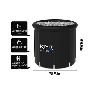 Baignoire ronde pliable économique en PVC pour extérieur, grande taille, portable, autoportante, pour bain froid ou glace, pour adulte - Product Image 5