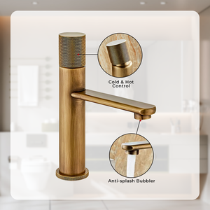 Cổ Điển Cổ Sàn Gắn Lỗ Duy Nhất Bồn Rửa Vòi Tap Nóng Lạnh Nước <span class=keywords><strong>Brass</strong></span> Cơ Thể Phòng Tắm Vòi Nước - Product Image 3