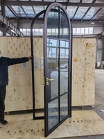 Puerta Interior de Hierro de Alta Calidad con Vidrio Insonorizado, Puertas Francesas Arqueadas