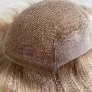 Prothèse Capillaire Hommes Toupet Fine Peau Lace Suisse Cheveux Naturels, Perruques et Postiches Pas Chers Hommes - Product Image 4