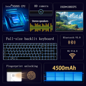 Ordinateur portable professionnel Intel Celeron N5095 2,0 GHz <span class=keywords><strong>4</strong></span> cœurs, écran IPS 15,6 pouces 1920x1080 60 Hz, 32 Go <span class=keywords><strong>DDR</strong></span>, 1 To SSD, Windows 11 Anglais, Nouveau, Haute Performance - Product Image 2