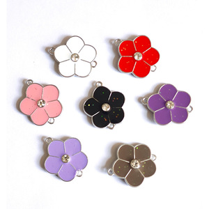 Composants de bijoux en alliage de zinc en forme de fleur pour la fabrication de bracelets avec centre en strass, diamètre 20 mm, options multicolores - Product Image 3
