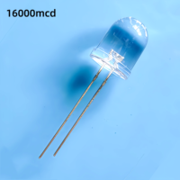 LED F10 à haute luminosité 16000-20000mcd, blanc naturel 7000-9000K, tête ronde transparente, 30 degrés, 10mm, 3.0-3.6V, 0.2W