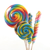 Grande sucette artisanale en forme de licorne, bâtonnet solide en spirale, bonbons aux fruits OEM, confiserie