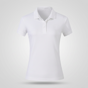 CUSTOM LOGO <b>Ladies</b> Women ODM Silk Screen Printed Knitted Golf Tennis <b>Shirt</b> Anti-shrink 220g Polyester Casual Plain Dyed AND1 - Product Image 3