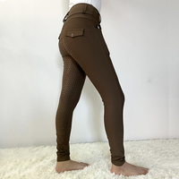 Legging d'équitation marron authentique haut de gamme, design moderne en poly, en stock, coupe ajustée